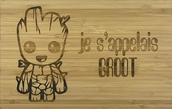 Planche à découper en bambou- je s appelais groot